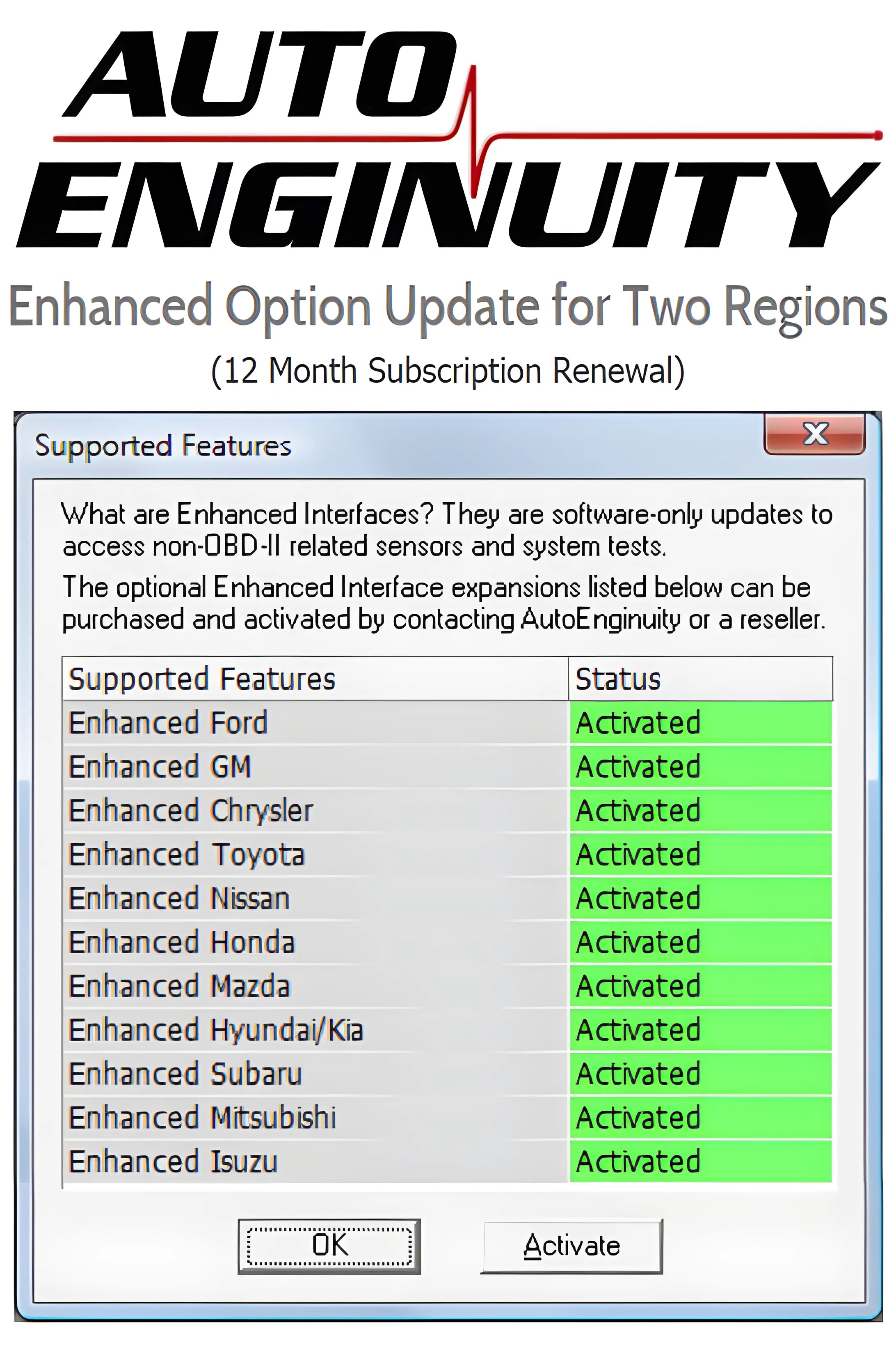 Enhanced Update for AutoEnginuity Proline Asian and Domestic Bundle (12-Month Subscription) Questions & Answers