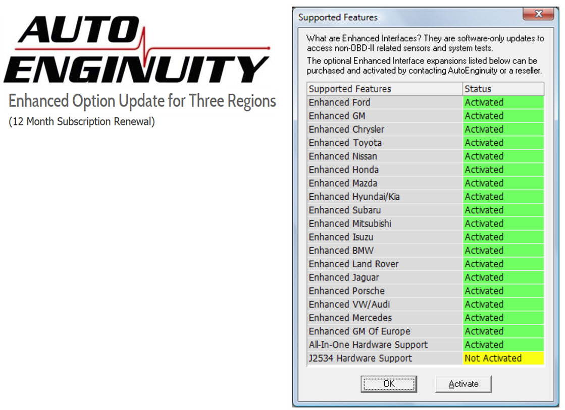 Enhanced Update for AutoEnginuity Proline Asian / Domestic / European Bundle (12-Month Subscription) Questions & Answers