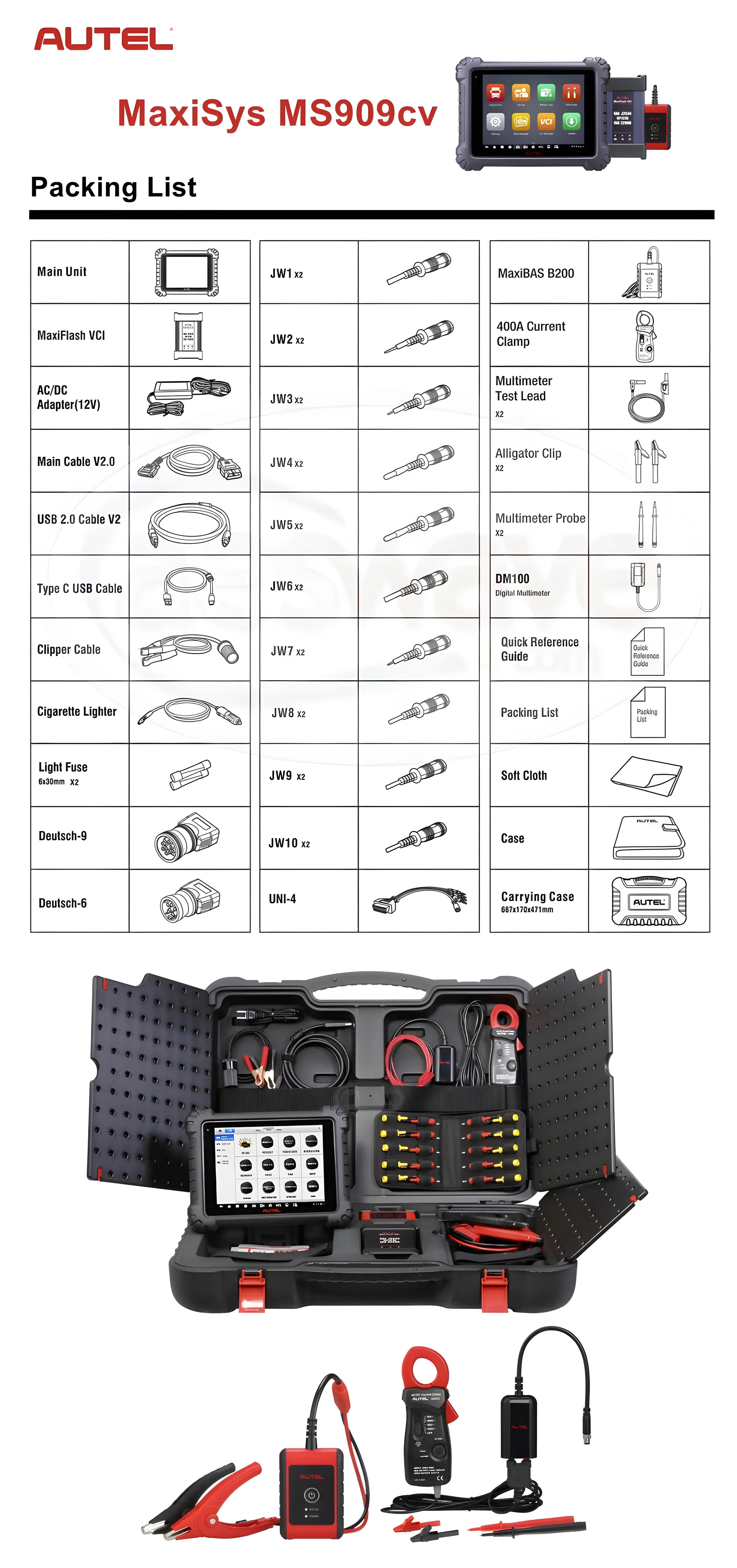 Autel MaxiSYS MS909CV Diagnostic Platform for HD and Commercial Vehicles