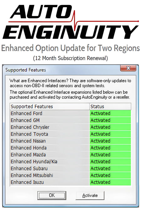 Enhanced Update for AutoEnginuity Proline Asian and Domestic Bundle (12-Month Subscription)