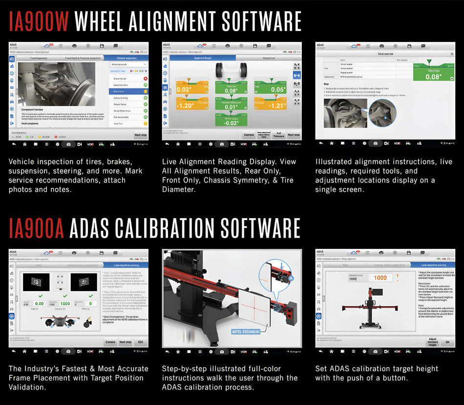 IA900WA Wheel Alignment and ADAS LDW Package with MSULTRAADAS Tablet