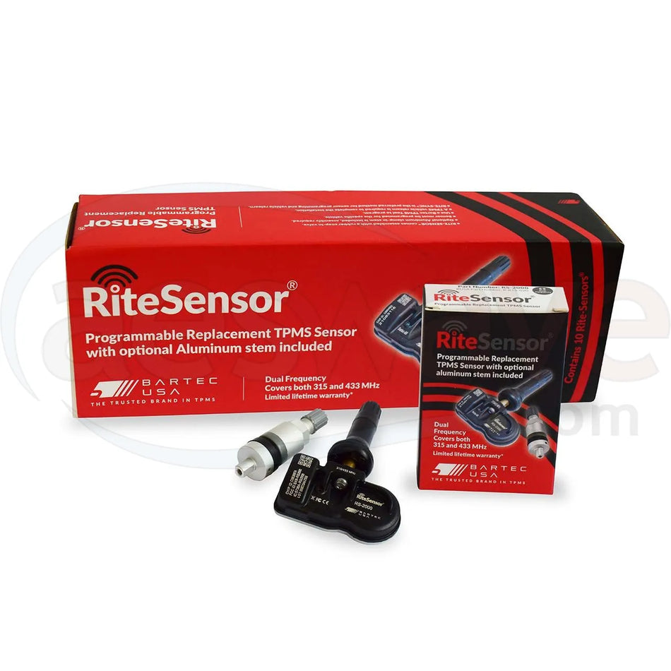 RITE-SENSOR® 24-pack 315/433 MHZ Programmable TPMS w/Rubber and Metal valve stems, and User Guide