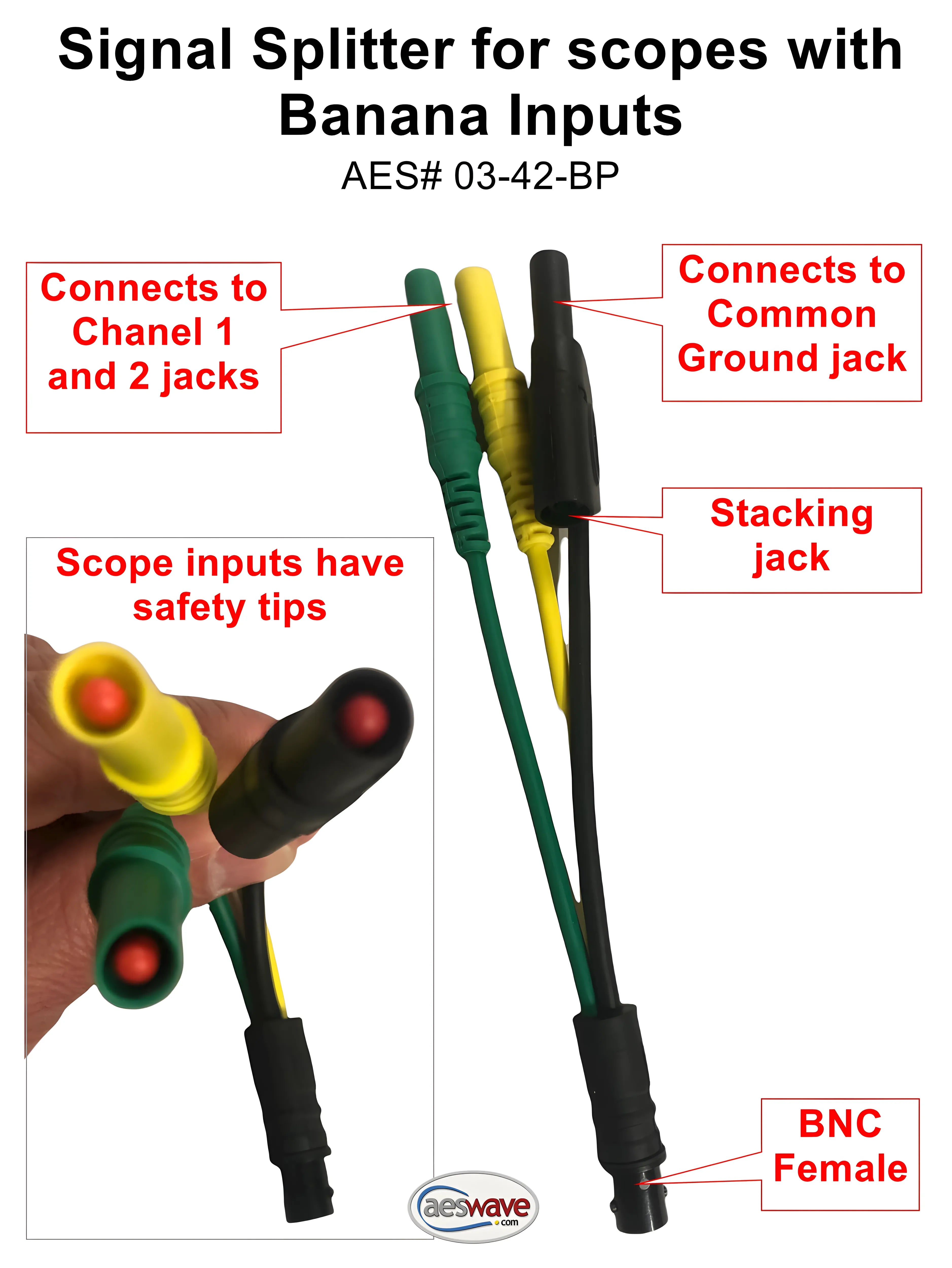 Signal Splitter for Scope with Banana Inputs