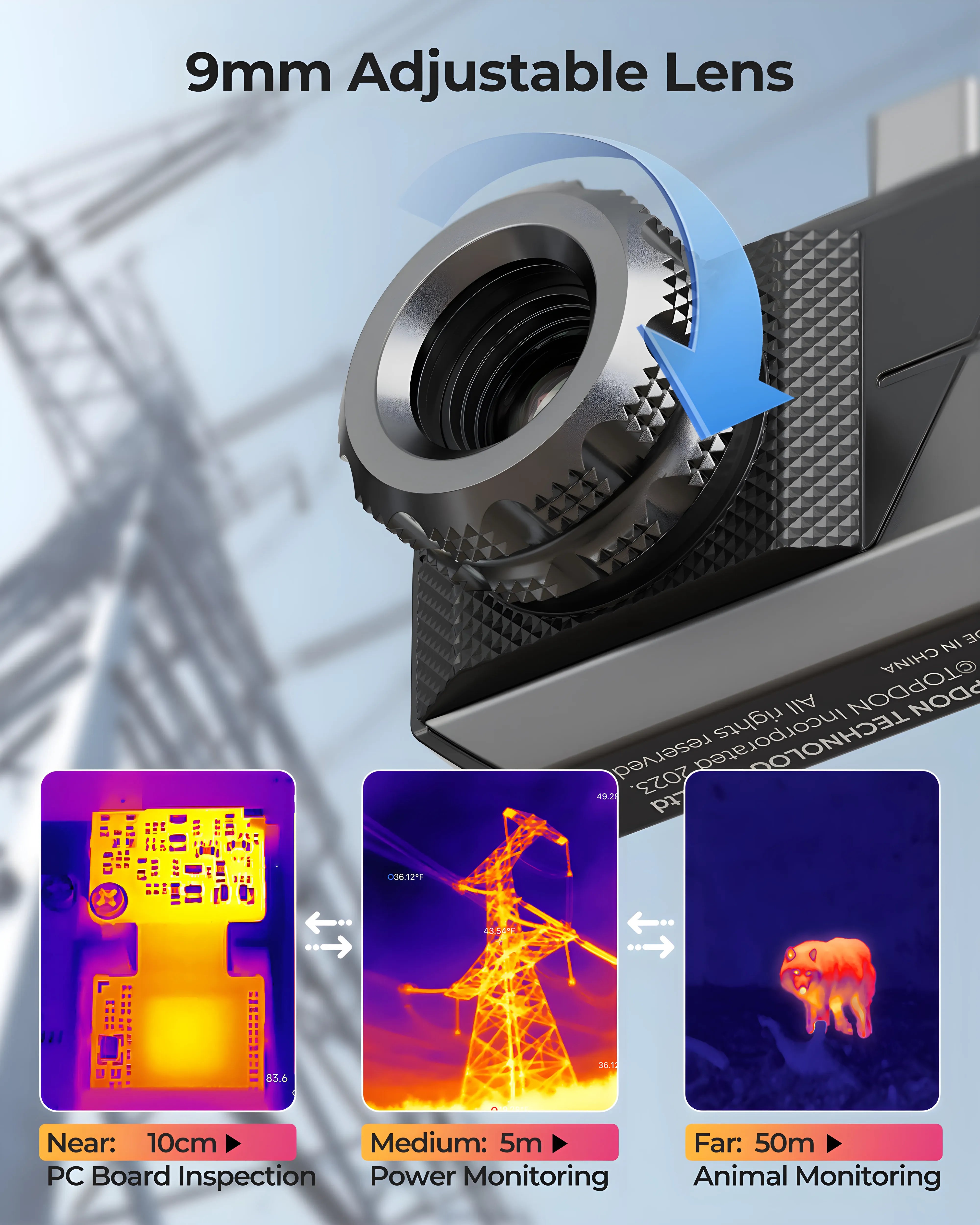 TS001 Thermal Infrared Camera for Android with adjustable lens (zoom)