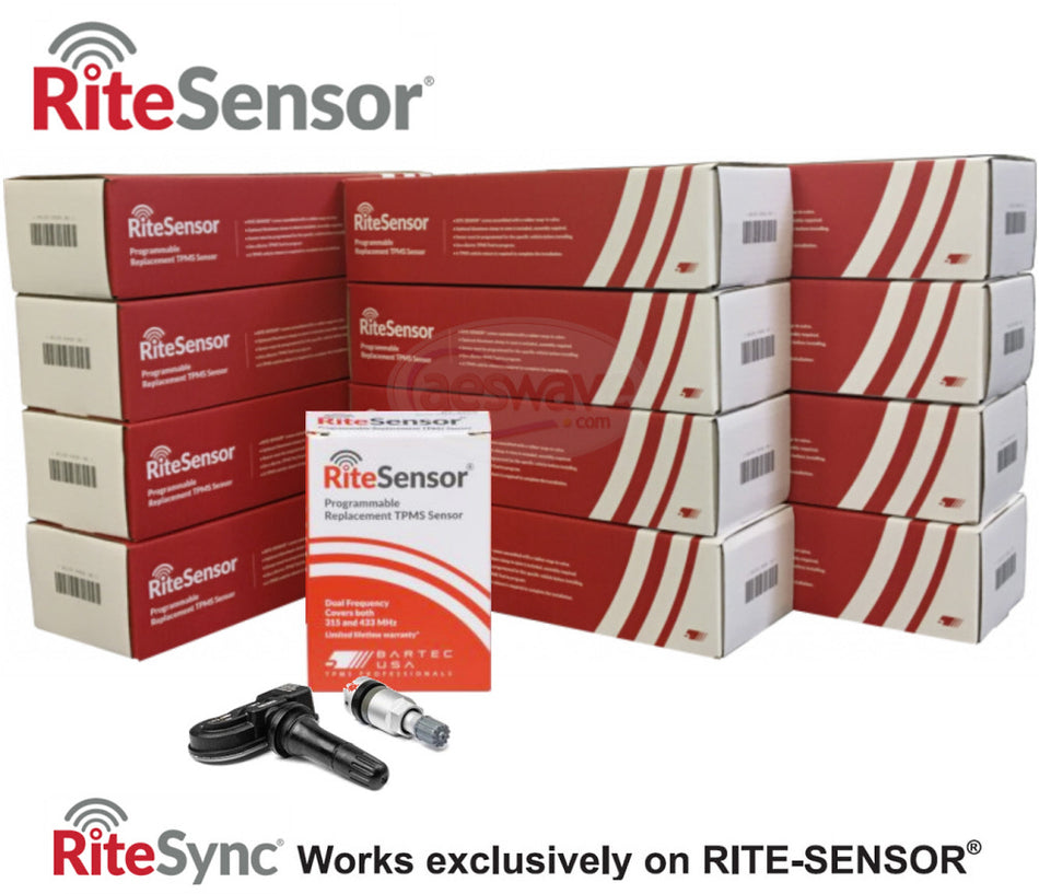 RITE-SENSOR 120-pack 315/433 MHZ Programmable TPMS Sensors w/Aluminum and Rubber valve stems