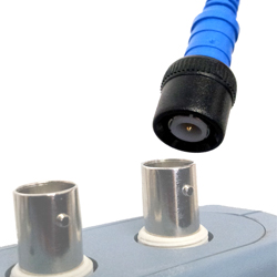 The Tektronix scopes use an insulated BNC